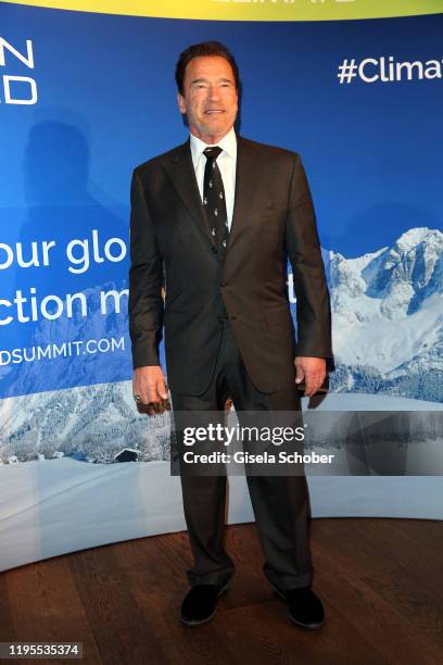 Arnold Schwarzenegger during the Schwarzenegger climate initiative charity dinner prior the Hahnenkamm Ski Races at Country Club on January 23, 2020...