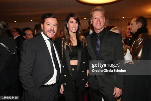 Rene Benko and his wife Nathalie Benko and Patrick Schwarzenegger, nephew of Arnold Schwarzenegger, during the Schwarzenegger climate initiative...