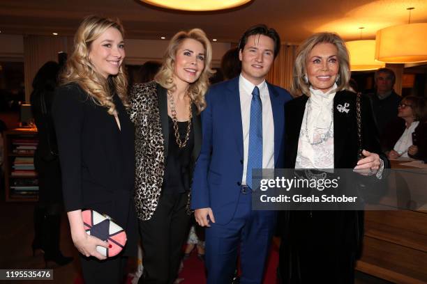 Princess Theresa of Leiningen, Princess Gabriele of Leiningen and her son Aly Muhammad Prince Aga Khan, son of Karim Aga Khan, Renate Thyssen-Henne...