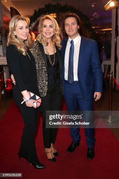 Princess Theresa of Leiningen, Princess Gabriele of Leiningen and her son Aly Muhammad Prince Aga Khan, son of Karim Aga Khan, during the...