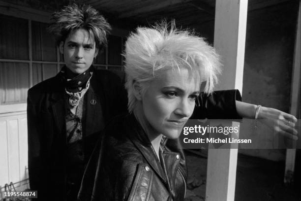 Swedish pop rock duo Roxette, aka Per Gessle and Marie Fredriksson , circa 1990.