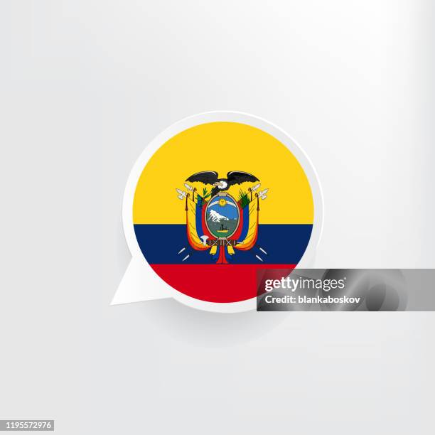 ecuador flag speech bubble - ecuador flag stock illustrations