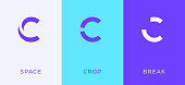 Set of letter C minimal logo icon design template elements