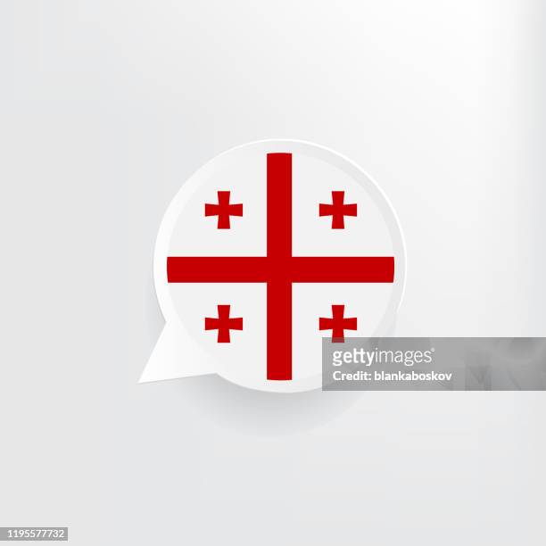 georgia-flagge-sprachblase - flagge von georgien stock-grafiken, -clipart, -cartoons und -symbole