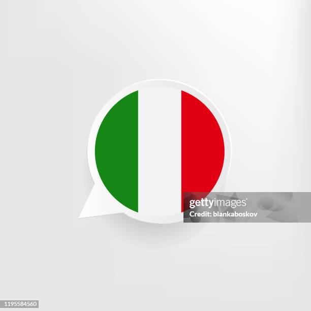 bildbanksillustrationer, clip art samt tecknat material och ikoner med italien flagga pratbubbla - italian flag