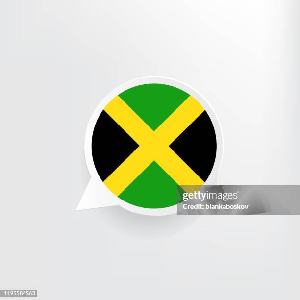 jamaica flag speech bubble - rasta flag stock illustrations