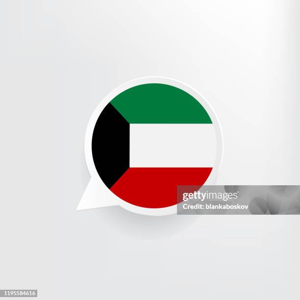 kuwait flag speech bubble - kuwaiti flag stock illustrations