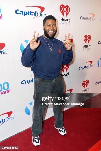 Khalid performs on stage during Y100's Jingle Ball 2019 Presented by Capital One at BB&T Center on December 22, 2019 in Sunrise, Florida.