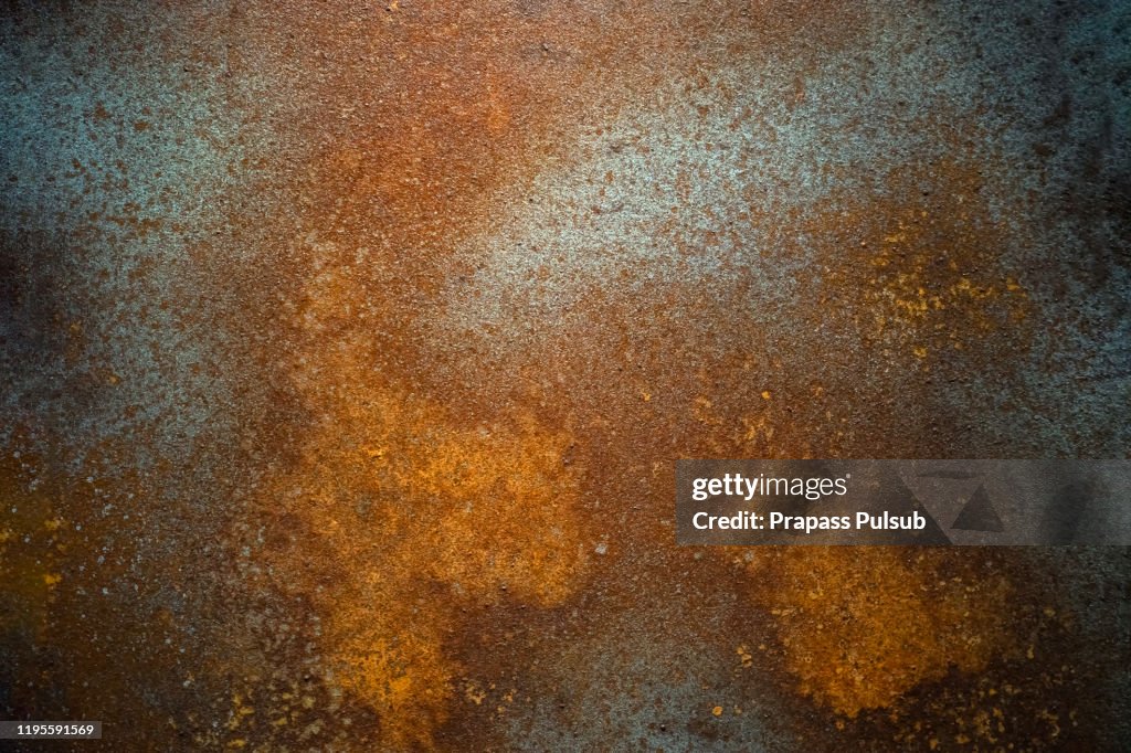 Rust surface. Close up of black rust on an old sheet of metal texture. High quality grunge rusty old and dirty metal plate. Iron surface full area. - background pattern