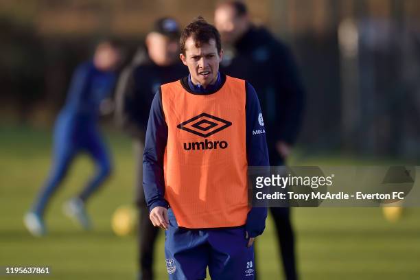Bernard during the Everton training session at USM Finch Farm on December 23 2019 in Halewood, England.