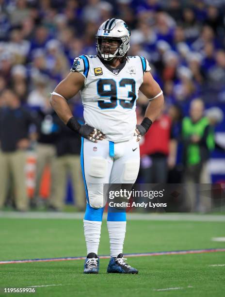 Gerald McCoy of the Carolina Panthers against the Indianapolis Colts at Lucas Oil Stadium on December 22, 2019 in Indianapolis, Indiana.