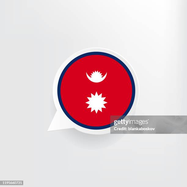 stockillustraties, clipart, cartoons en iconen met nepal vlag toespraak bubble - nepali flag