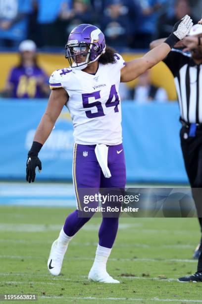 Eric Kendricks of the Minnesota Vikings in action during the game against the Los Angeles Chargers at Dignity Health Sports Park on December 15, 2019...