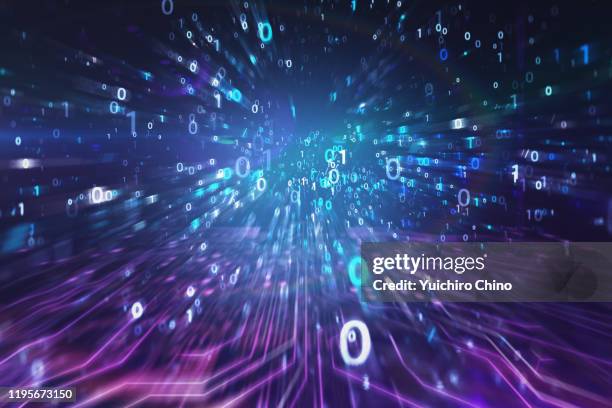 high speed binary numbers code in data center - binary code stock pictures, royalty-free photos & images