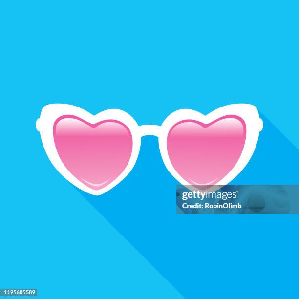 heart sunglasses icon - heart sunglasses stock illustrations