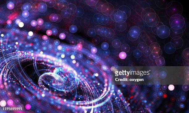 swirl abstract bokeh classic blue particle motion fractal background - divination stock-fotos und bilder