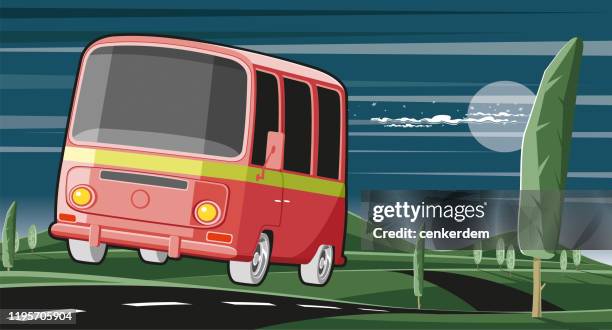 intercity caravan - people carrier stock illustrations