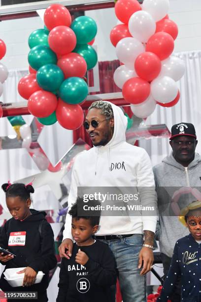 Rapper Future and Future Zahir Wilburn attend Free Wishes Foundation Interactive Winter Wonderland on December 22, 2019 in Atlanta, Georgia.