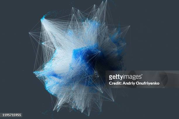 particle connection network - three dimensional stock pictures, royalty-free photos & images