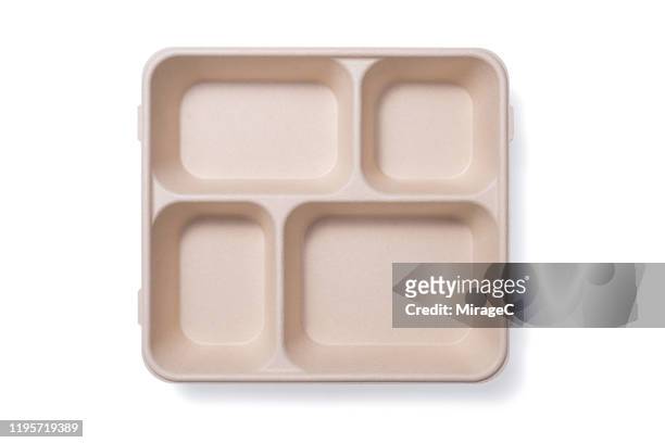 disposable paper tv dinner tray - tray stockfoto's en -beelden