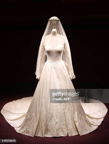 Thursday July 21, 2011 at 2301 GMT - THIS RESTRICTION APPLIES TO ALL MEDIA INCLUDING WEBSITES The wedding dress of Catherine, the Duchess of...