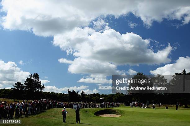 General view of action during the second round of the Senior Open Championship at Walton Heath Golf Club on July 22, 2011 in Tadworth, England.