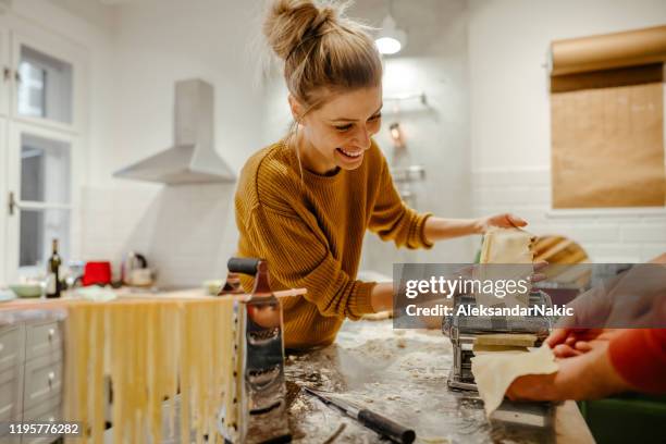 making homemade pasta - preparation stock pictures, royalty-free photos & images