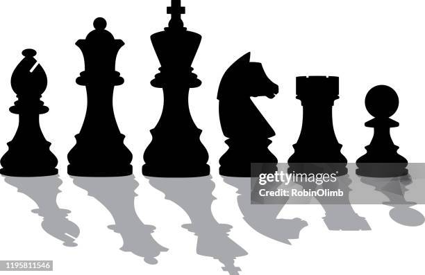 chess pieces - knight chess piece stock illustrations