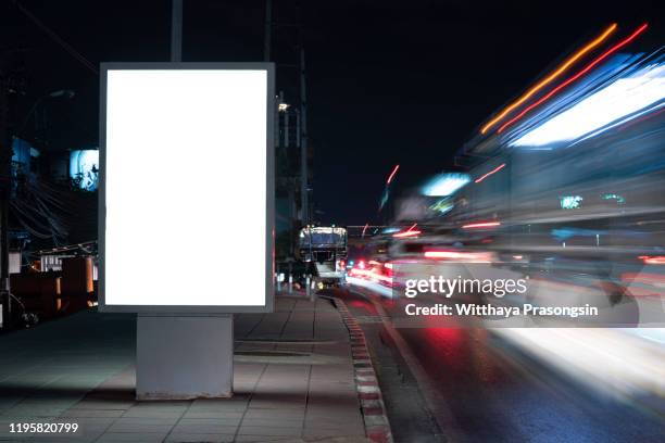 retail concept blank billboard on the highway - billboard highway stock pictures, royalty-free photos & images