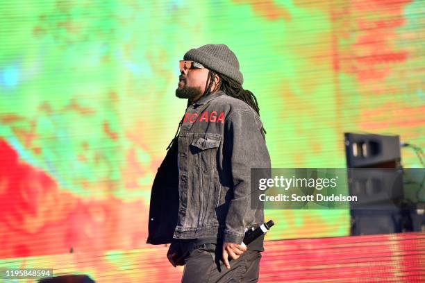 Rapper Wale performs onstage during day 2 of the Rolling Loud Festival at Banc of California Stadium on December 15, 2019 in Los Angeles, California.