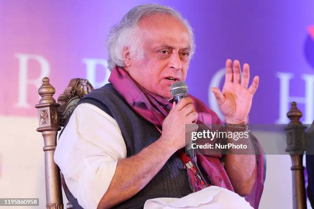 Economist and Congress MP Jairam Ramesh speaks during Jaipur Literature Festival at Diggi Palace in Jaipur, Rajasthan, India, Jan 24,2020.