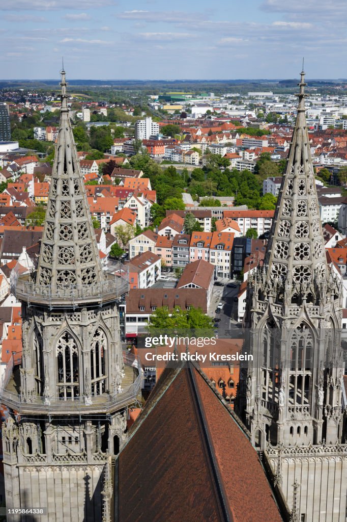 Ulm Minster Lutheran Church Towers from Above
