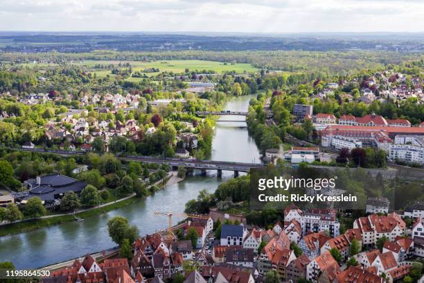 aerial view of ulm - ulm stock pictures, royalty-free photos & images