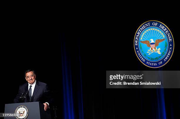 Secretary of Defense Leon E. Panetta speaks during a ceremonial swearing-in at the Department of Defense July 22, 2011 in Washington, DC. Panetta was...