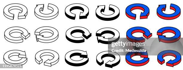 3d arrrow vector - 3d circle chart stock illustrations