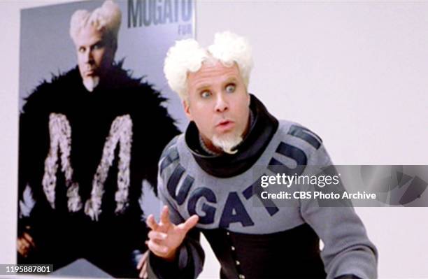The movie "Zoolander", directed by Ben Stiller. Seen here, Will Ferrell . Theatrical release September 28, 2001. Screen capture. Paramount Pictures.