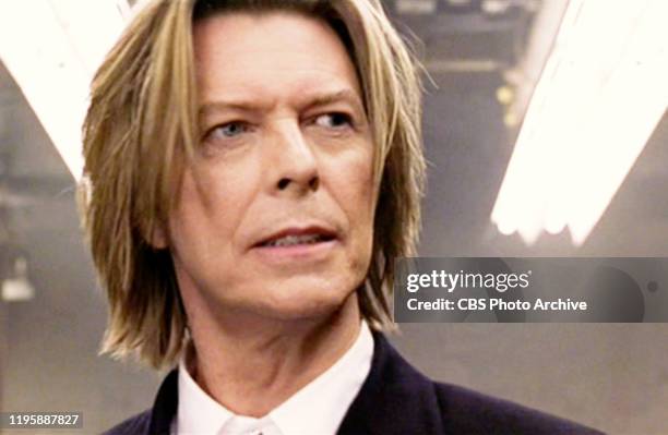 The movie "Zoolander", directed by Ben Stiller. Seen here, David Bowie in cameo appearance. Theatrical release September 28, 2001. Screen capture....