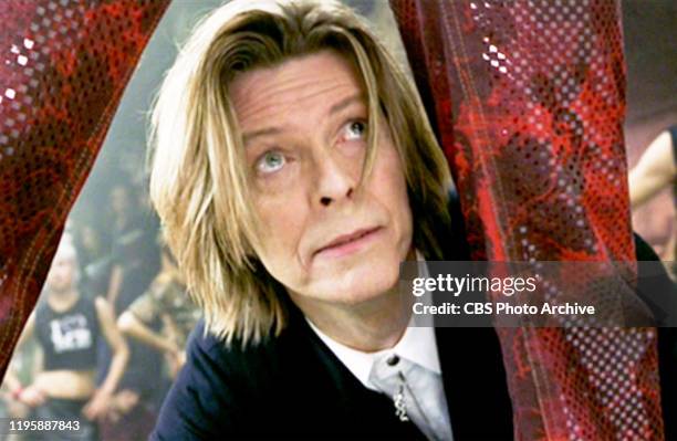 The movie "Zoolander", directed by Ben Stiller. Seen here, David Bowie in cameo appearance. Theatrical release September 28, 2001. Screen capture....