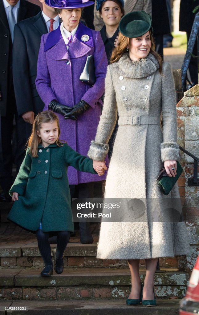 The Royal Family Attend Church On Christmas Day