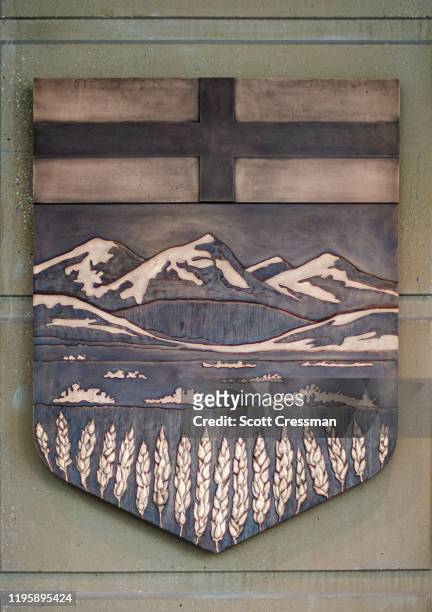 alberta coat of arms, canada - scott cressman stock pictures, royalty-free photos & images