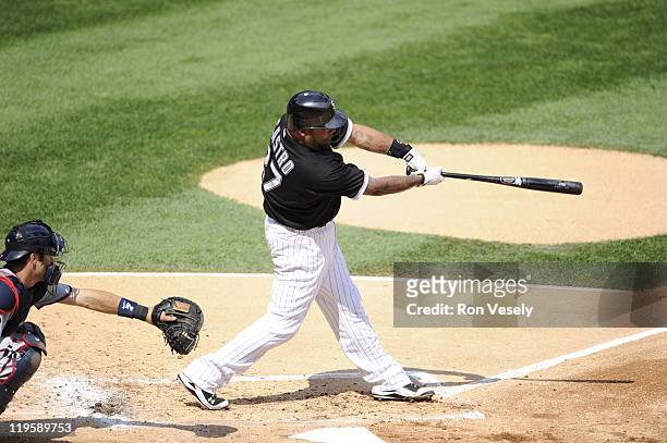 Ramon Castro of the Chicago White Sox bats during the game against the Minnesota Twins on July 9, 2011 at U.S. Cellular Field in Chicago, Illinois....