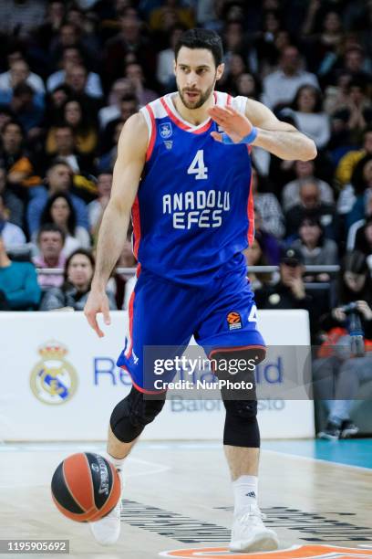 Dogus Balbay of Anadolu Efes Istanbul during the 2019/2020 Turkish Airlines EuroLeague Regular Season Round 21 match between Real Madrid and Anadolu...