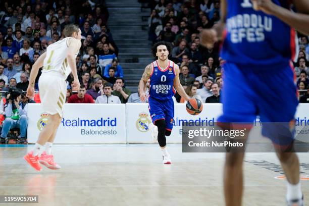 Shane Larkin of Anadolu Efes Istanbul during the 2019/2020 Turkish Airlines EuroLeague Regular Season Round 21 match between Real Madrid and Anadolu...