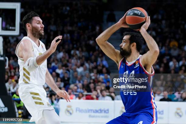 Krunoslav Simon of Anadolu Efes Istanbul during the 2019/2020 Turkish Airlines EuroLeague Regular Season Round 21 match between Real Madrid and...