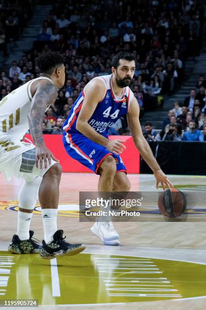 Krunoslav Simon of Anadolu Efes Istanbul during the 2019/2020 Turkish Airlines EuroLeague Regular Season Round 21 match between Real Madrid and...