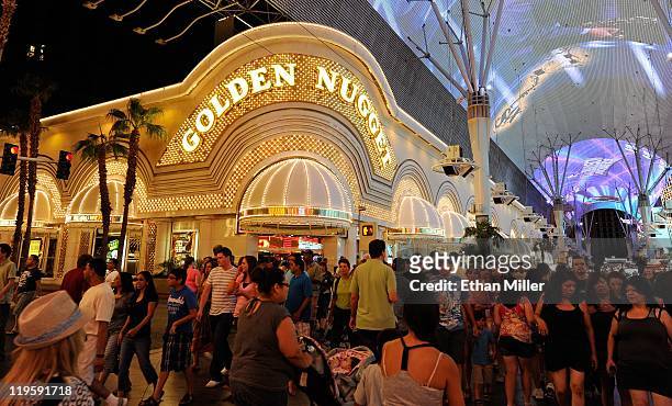 General view of the Golden Nugget Hotel & Casino on Fremont Street July 19, 2011 in Las Vegas, Nevada.