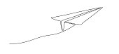 Airplane. Continuous line art drawing. Hand drawn doodle vector illustration in a continuous line. Line art decorative design.