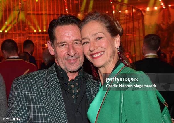 Actor Max Tidof and Lisa Seitz attend the premiere of the Circus Krone new winter program on December 25, 2019 in Munich, Germany.