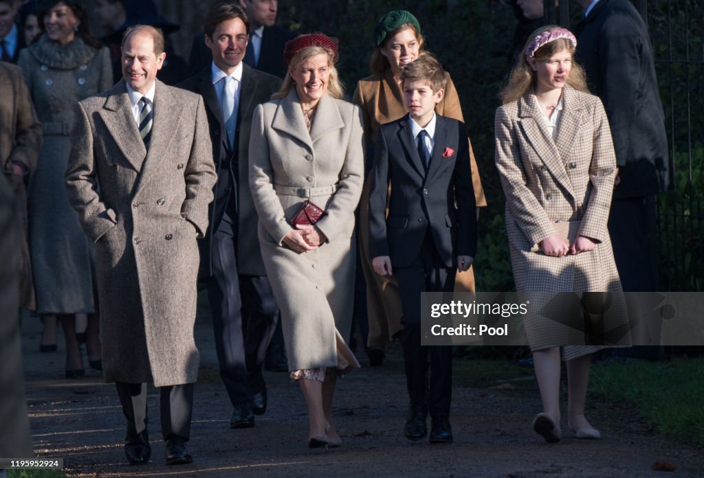 The Royal Family Attend Church On Christmas Day