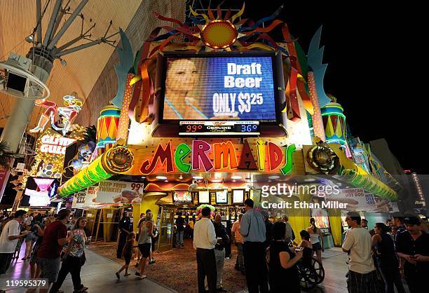 General view of Mermaid's Casino on Fremont Street July 19, 2011 in Las Vegas, Nevada.